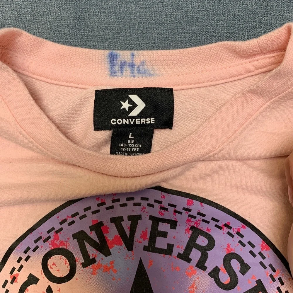 Converse Chuck Taylor All Star Sweatshirt Girls Large 12-13 Pink Fleece Lined